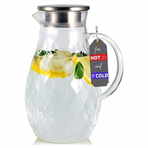 Caraffa trasparente per succhi di frutta per bar brocca in acrilico con coperchio e brocca per tè freddo uso domestico acqua calda e fredda 3 pz 