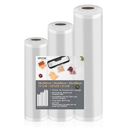 Bolsemack Rotoli Per Sottovuoto Alimenti – 4 Rotoli Da 20cm X 6m, Goffrati, Senza BPA, Adatti A Tutte Le Macchine, Made In Italy